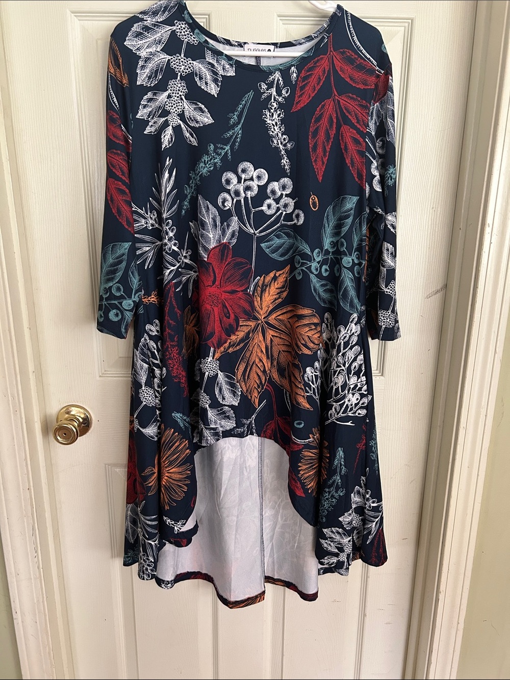Nuggles Navy Floral High-Low Tunic Dress